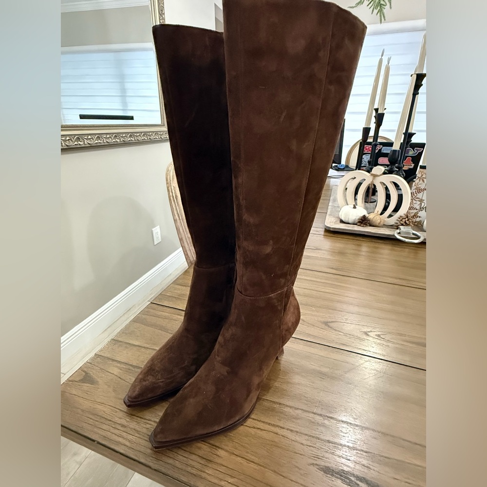 Dolce Vita Brown Suede Heeled Boots NEW